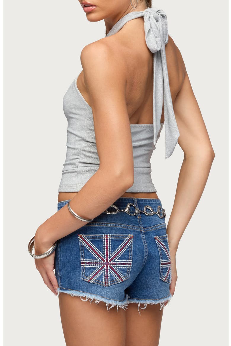 Katalya Glitter Halter Top, Alternate, color, SILVER