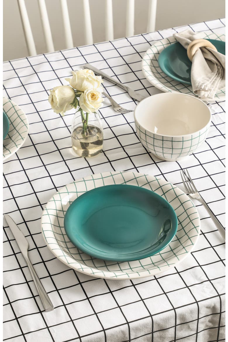 Ash Stoneware 12-Piece Dinnerware Set, Alternate, color, Green