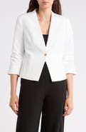 Gemma + Jane Ruched Sleeve One-Button Blazer