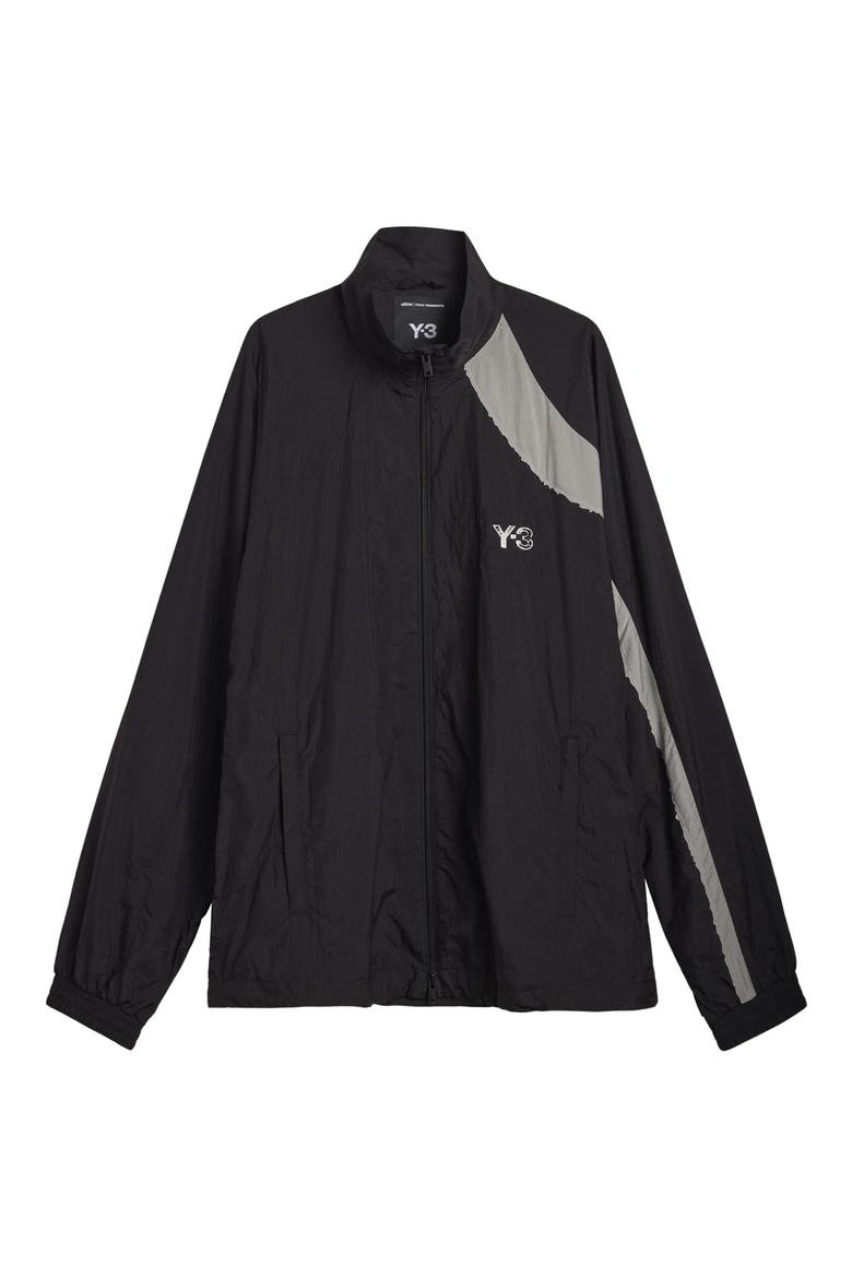 Yohji Graphic Nylon Track Jacket, Main, color, BLACK