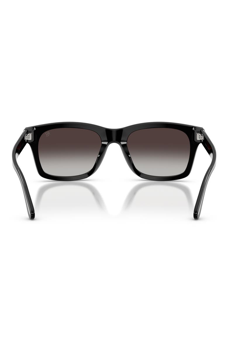 Gender Inclusive RL8237U 55mm Gradient Brown Square Sunglasses, Alternate, color, SHINY BLACK / GRADIENT GREY