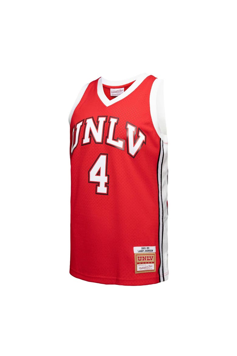 Men's Mitchell & Ness Larry Johnson Red UNLV Rebels 1989/90 Player Swingman Jersey, Alternate, color, Red
