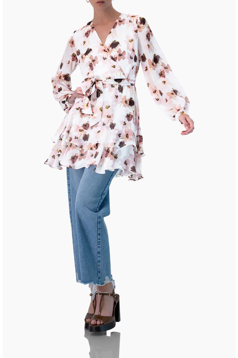Ruffled Skirt Short Floral Print Dress, Alternate, color, Multicolor