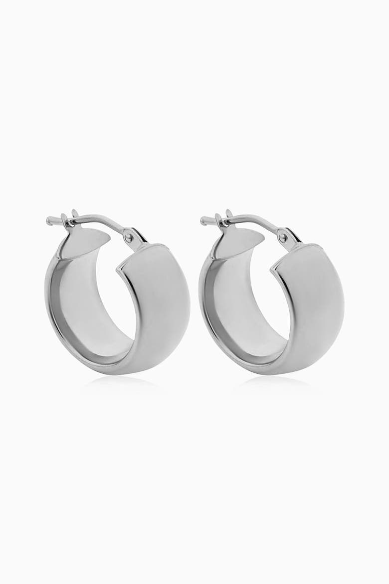 14K Gold High Society Hoops Earrings, Alternate, color, White Gold