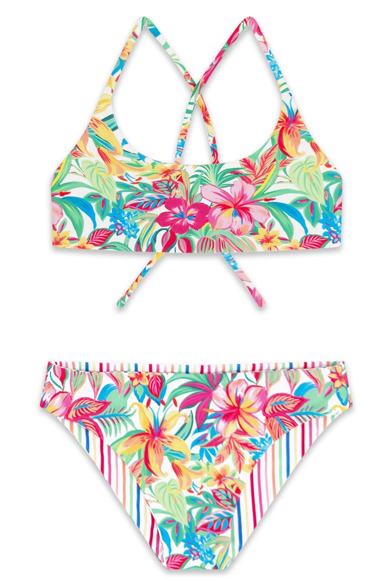 Kids' Waverly Reversible UPF 50+ Two-Piece Swimsuit, Main, color, PINK MULTI