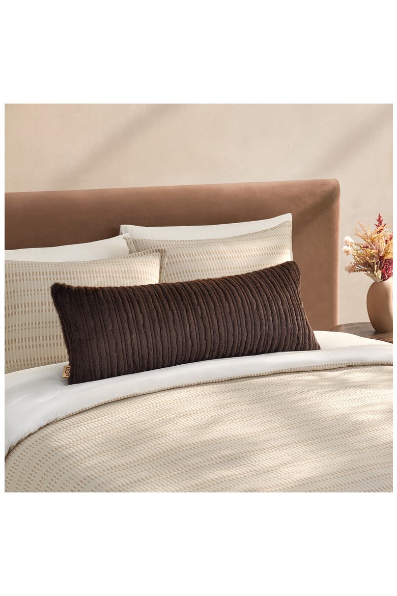 Jennis Faux Fur Accent Pillow, Alternate, color, BURNT CEDAR TIPPED