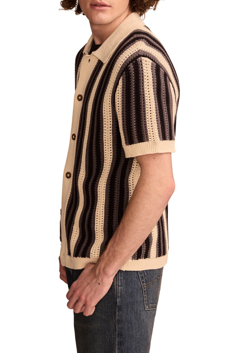 Lucky Brand Stripe Button Through Sweater, Alternate, color, 