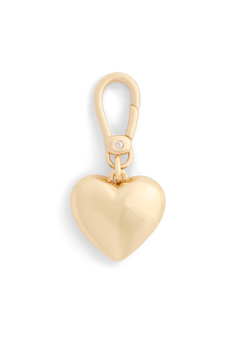 COACH Quilted C Heart Charm, Alternate, color, Shiny Gold