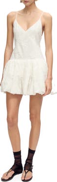MANGO Embroidered Bubble Minidress