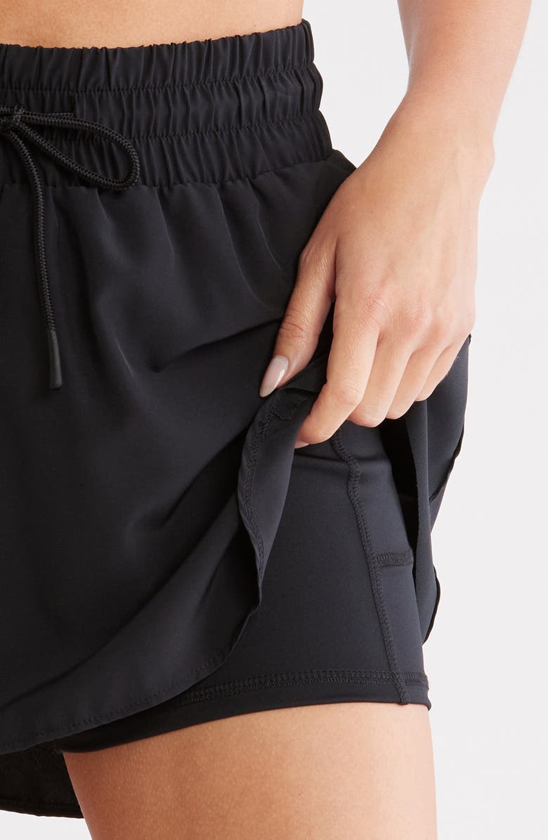 MARIKA Anya Mesh Panel Drawstring Skort, Alternate, color,