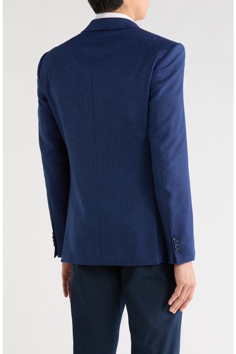 Heathered Knit Two Button Sport Coat, Alternate, color, BLUE