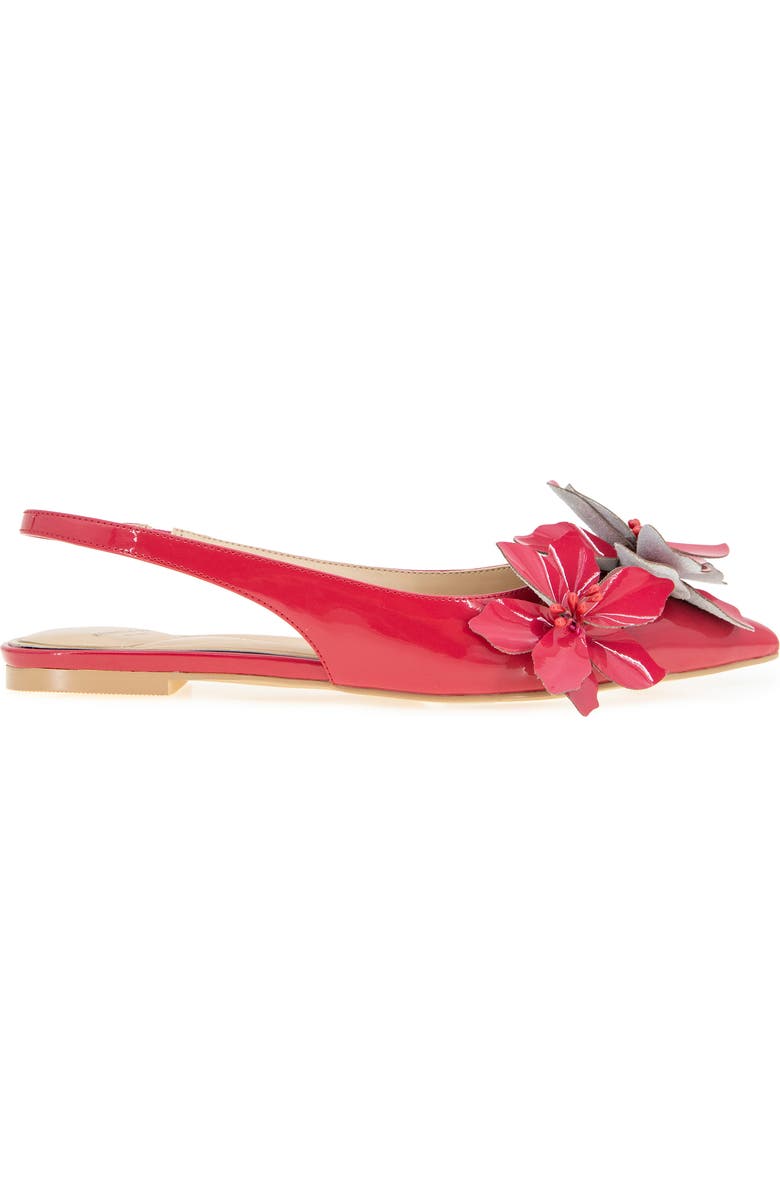 Kenneth Cole Tayla Pointed Toe Slingback Flat, Alternate, color, Red Patent