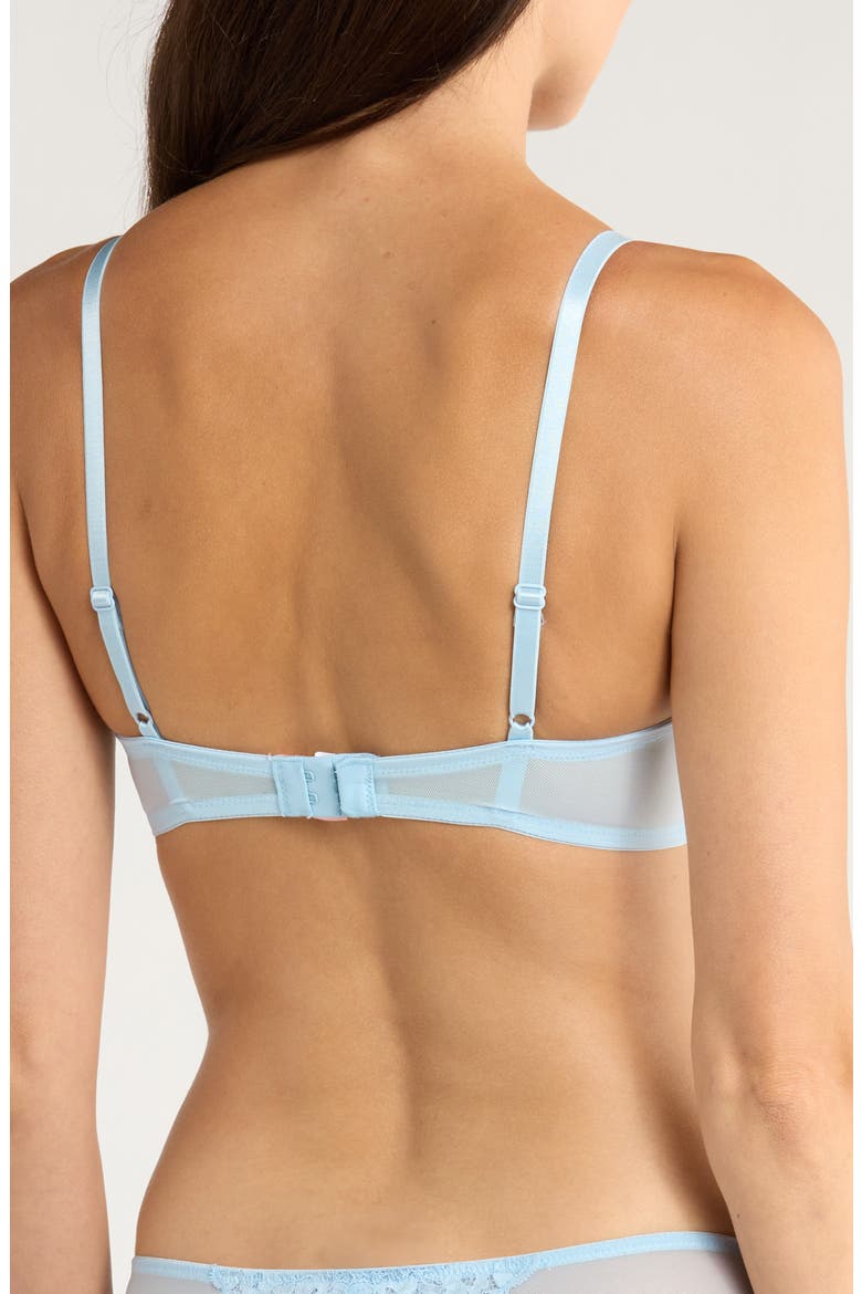 Cherry Underwire Mesh & Lace Bra, Alternate, color, CERULEAN