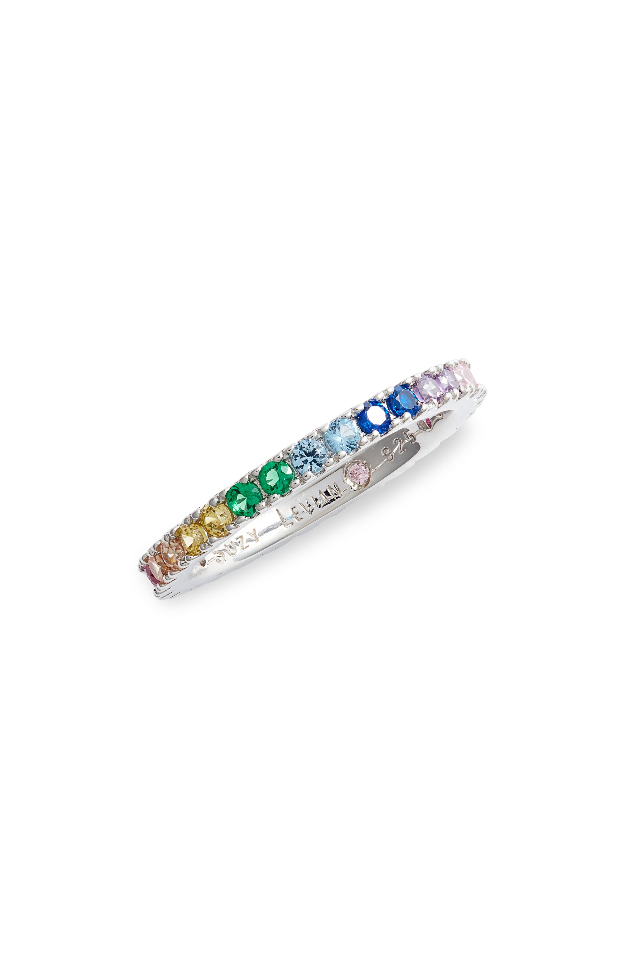 SUZY LEVIAN Sterling Silver Rainbow Eternity Band