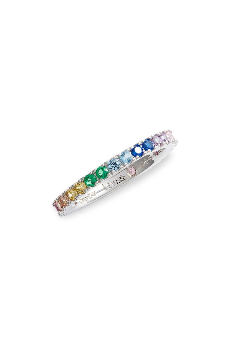 Sterling Silver Rainbow Eternity Band, Main, color, MULTI