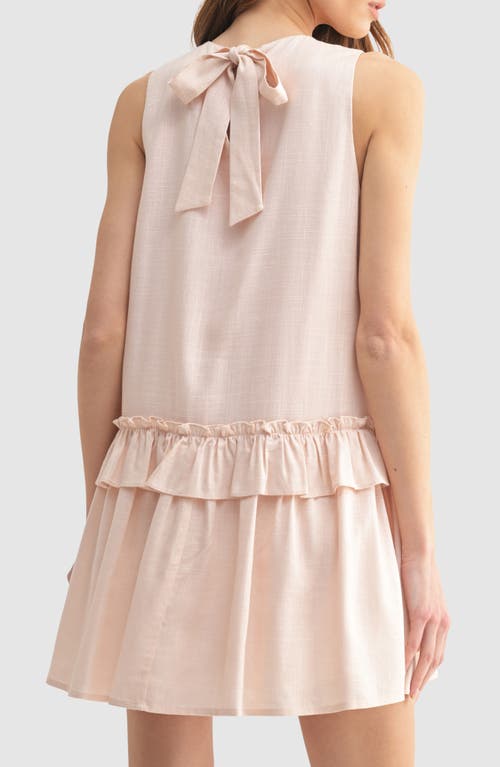 Mila Mae Sleeveless Ruffle A-line Minidress In Neutral