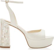 Freya Rose Margot Ankle Strap Pearl Platform Heel Sandal
