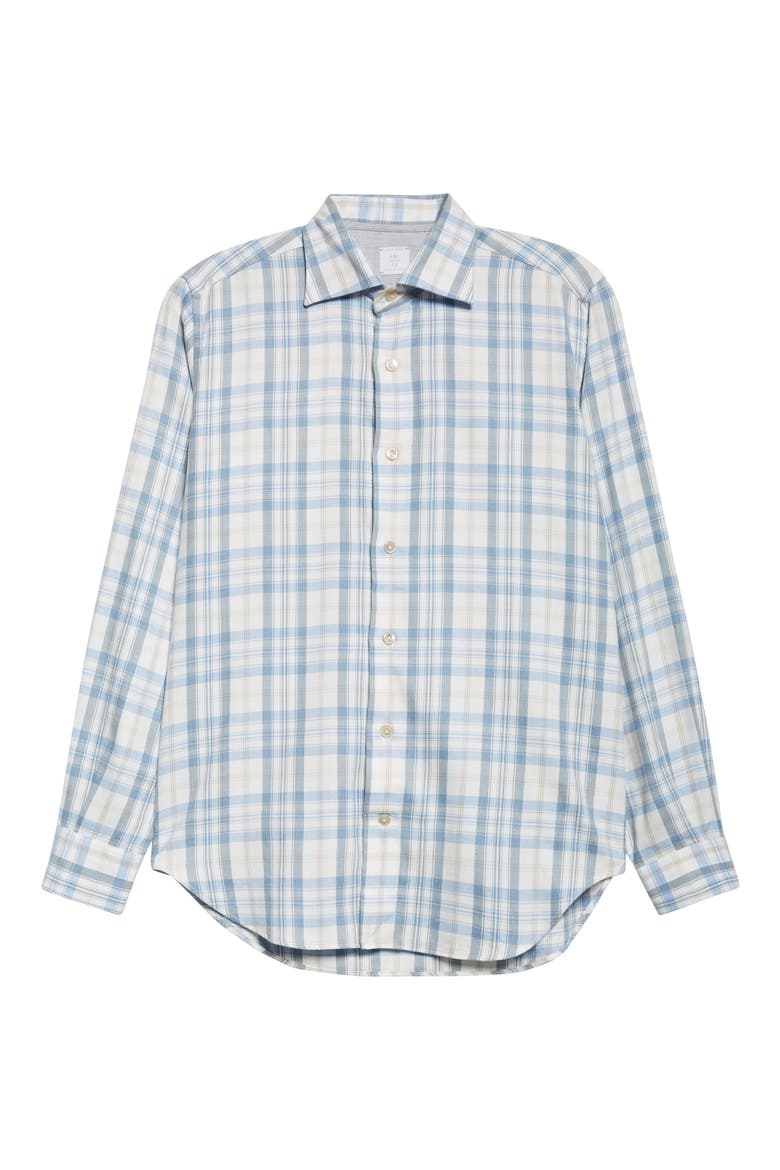 Plaid Button-Up Shirt, Alternate, color, 08 ZUCCHERO