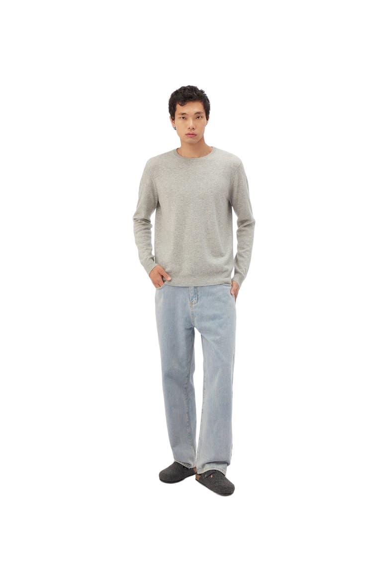 Essential Crewneck Cashmere Sweater, Alternate, color, dawn blue