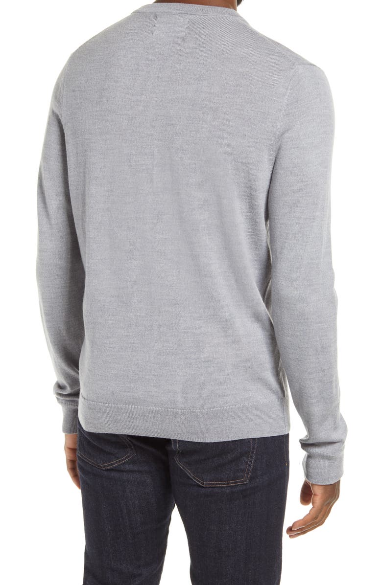 Nordstrom Washable Merino Crewneck Sweater, Alternate, color, Grey Alloy Heather