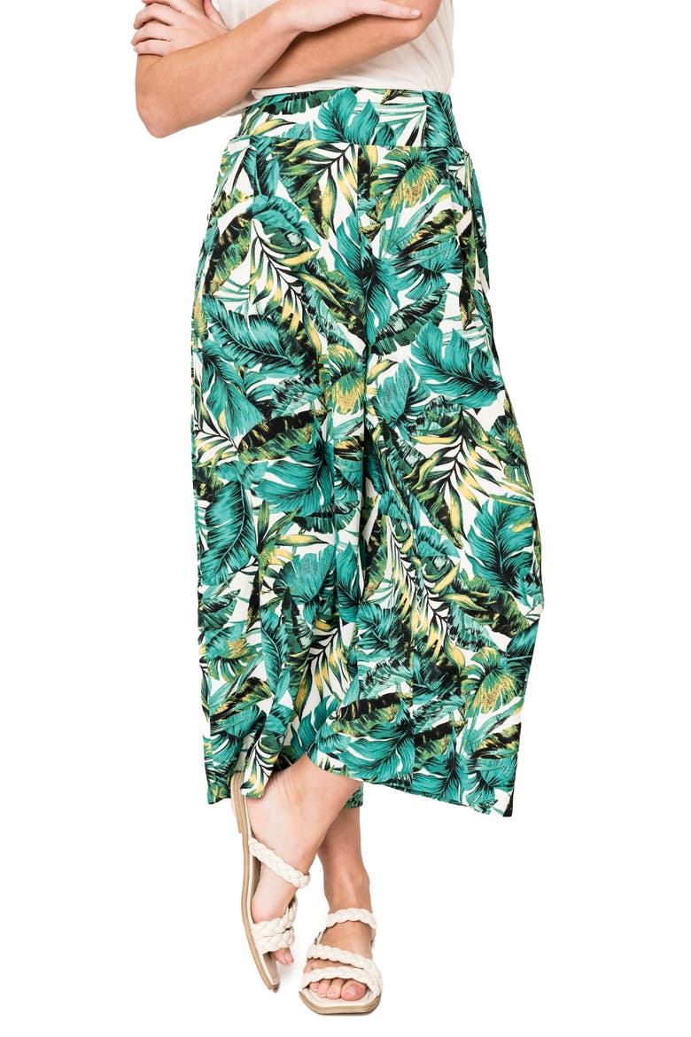 Wide Leg Crop Pants, Main, color, GARDEN LEAF PRINT