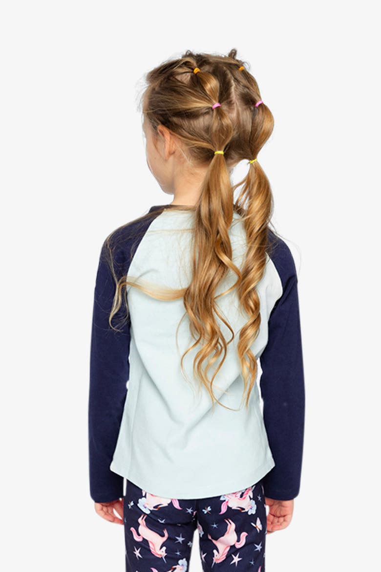 Contrast Raglan Organic Cotton Crew Neck T-Shirt, Alternate, color, Dark and Pale Blue