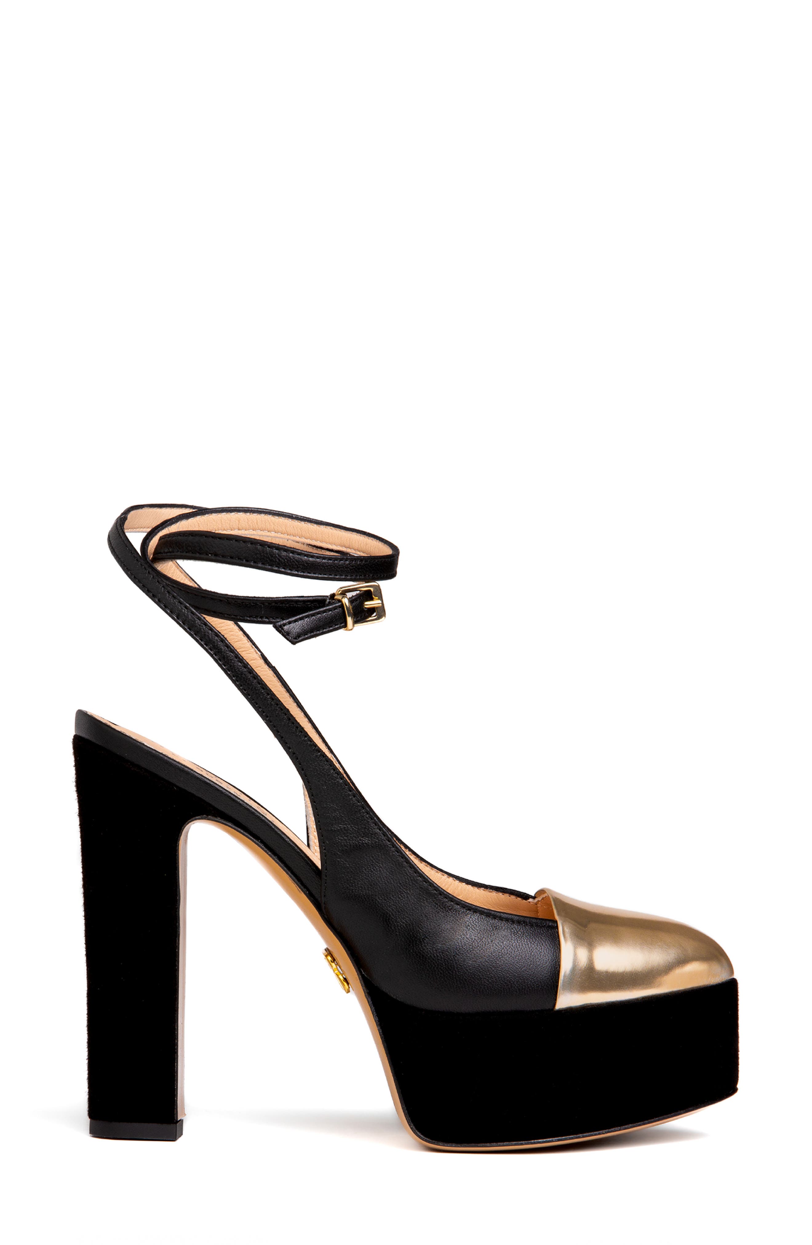 BEAUTIISOLES Odessa Ankle Strap Cap Toe Platform Pump, Alternate, color, 