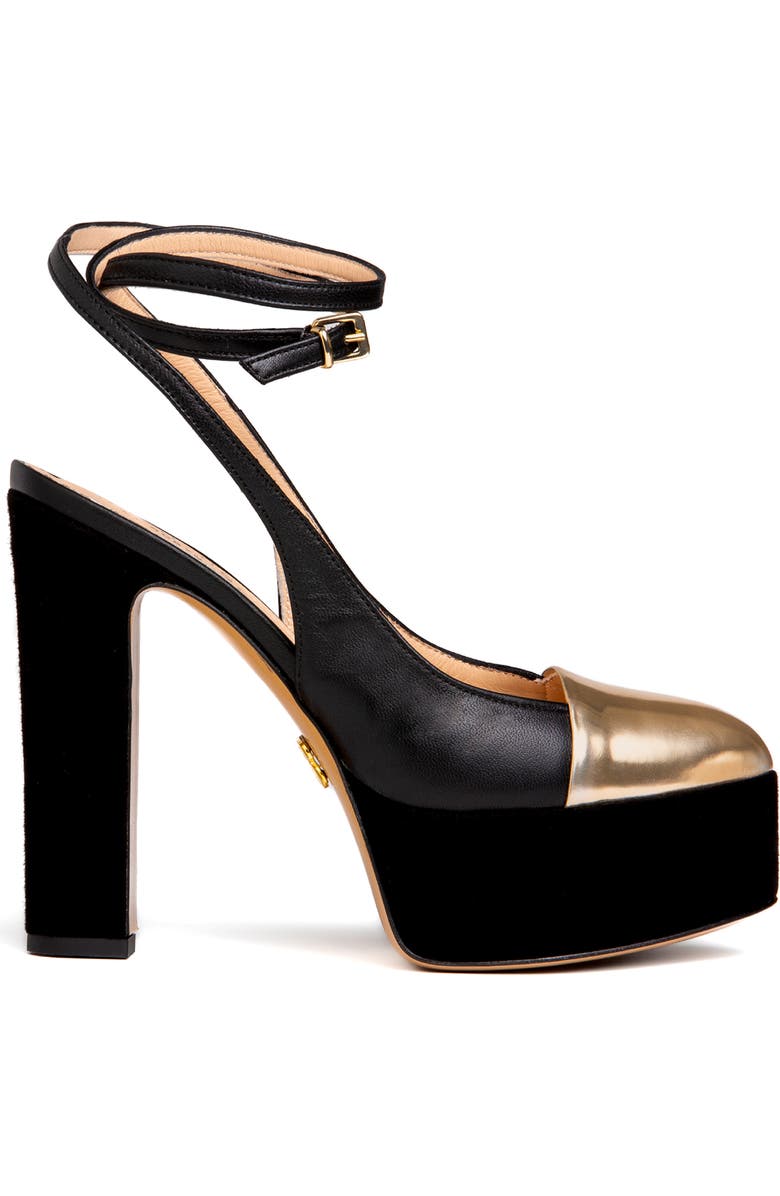 BEAUTIISOLES Odessa Ankle Strap Cap Toe Platform Pump, Alternate, color,