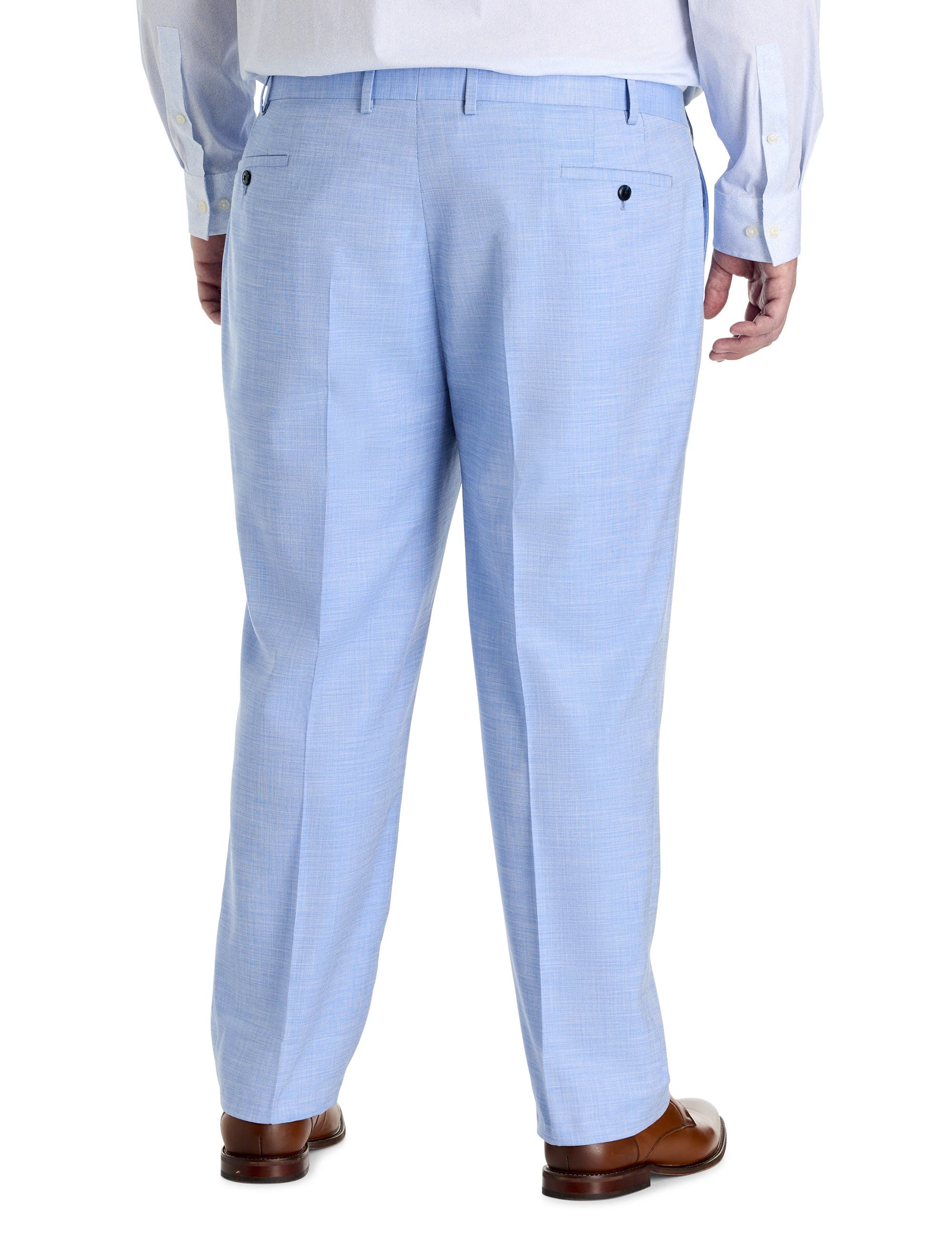 Big & Tall Textured Solid Suit Pants - image 2