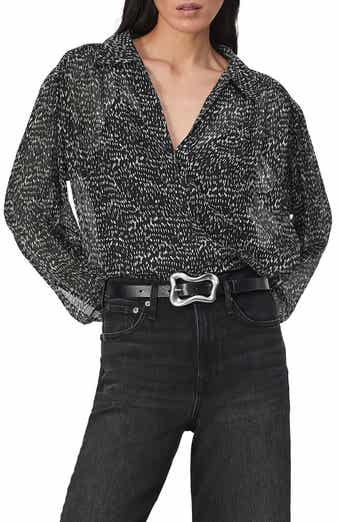 rag & bone Emmy Abstract Print Silk Blend Button-Up Shirt