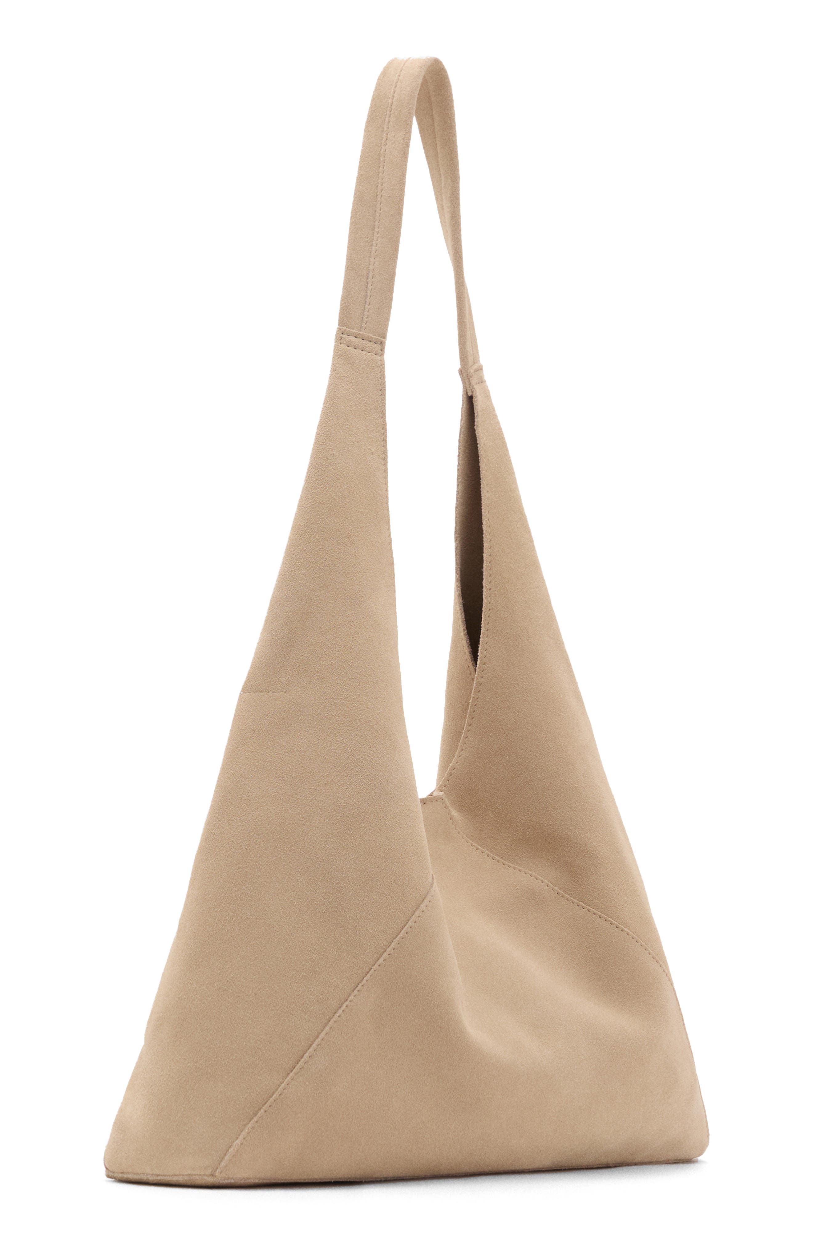 MANGO Suede Shoulder Bag, Alternate, color, Sand