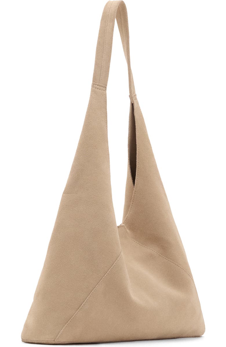 MANGO Suede Shoulder Bag, Alternate, color, Sand