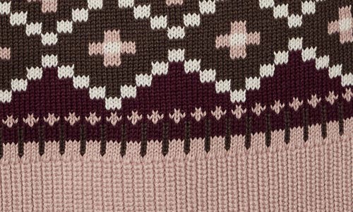 Alp N Rock Leighton Fair Isle Turtleneck Sweater In Burgundy
