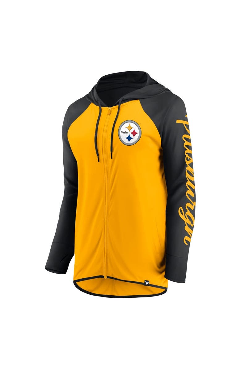 FANATICS Women's Fanatics Gold/Black Pittsburgh Steelers Script Full-Zip Hoodie, Alternate, color, 
