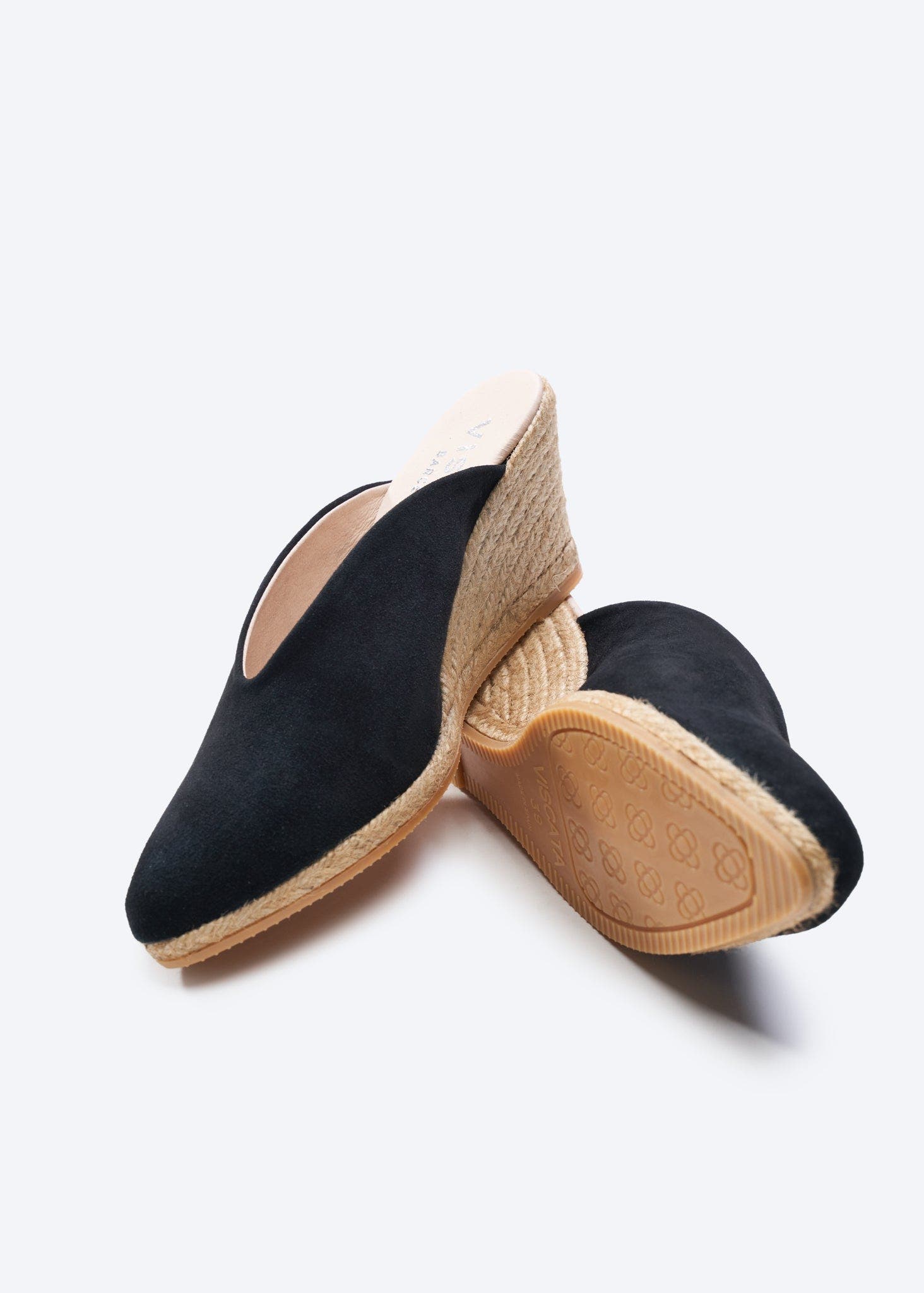 VISCATA Truja Suede Espadrille Mule Wedges, Alternate, color, Black