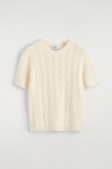 Cable-Knit Cashmere T-Shirt