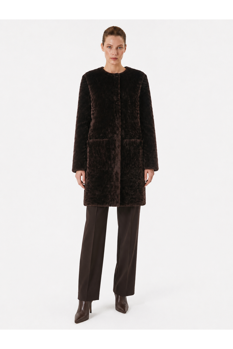 Vivage Reversible Merino Shearling Coat, Alternate, color, Dark Brown