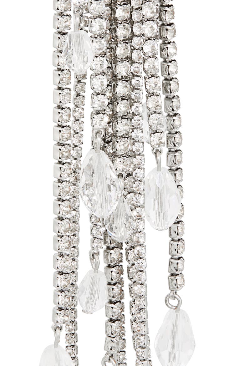 Teardrop Tassle Earrings, Alternate, color, SILVER