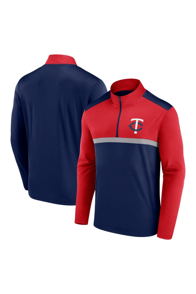 Men's Fanatics Navy Minnesota Twins Unstoppable Quarter-Zip Top, Main, color, Navy