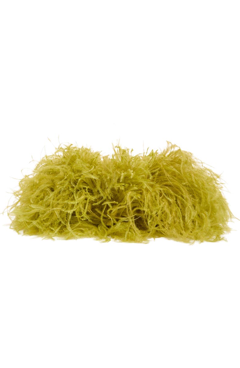 FERRAGAMO Mini Double Gancini Feather Clutch, Alternate, color, 001 Antique Yellow