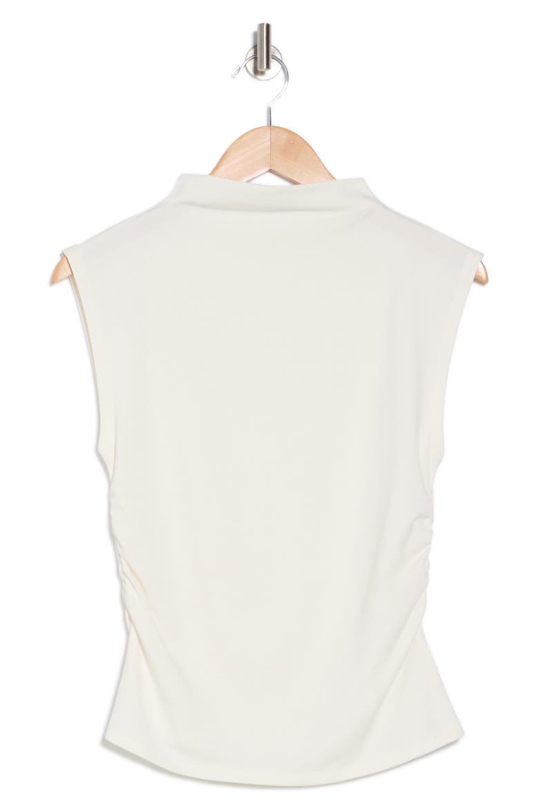 Sleeveless Ruched Mock Neck Top, Alternate, color, IVORY TOFU