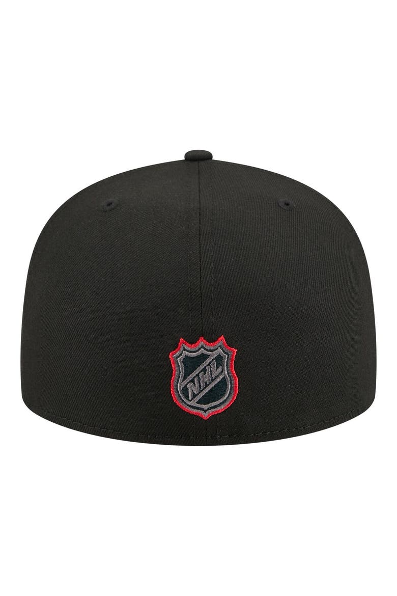 Men's New Era Black Carolina Hurricanes Color Pop 59FIFTY Fitted Hat, Alternate, color, Black