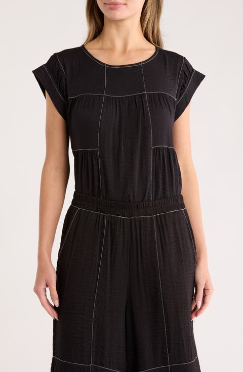 Crinkled Cap Sleeve Babydoll Crop Top