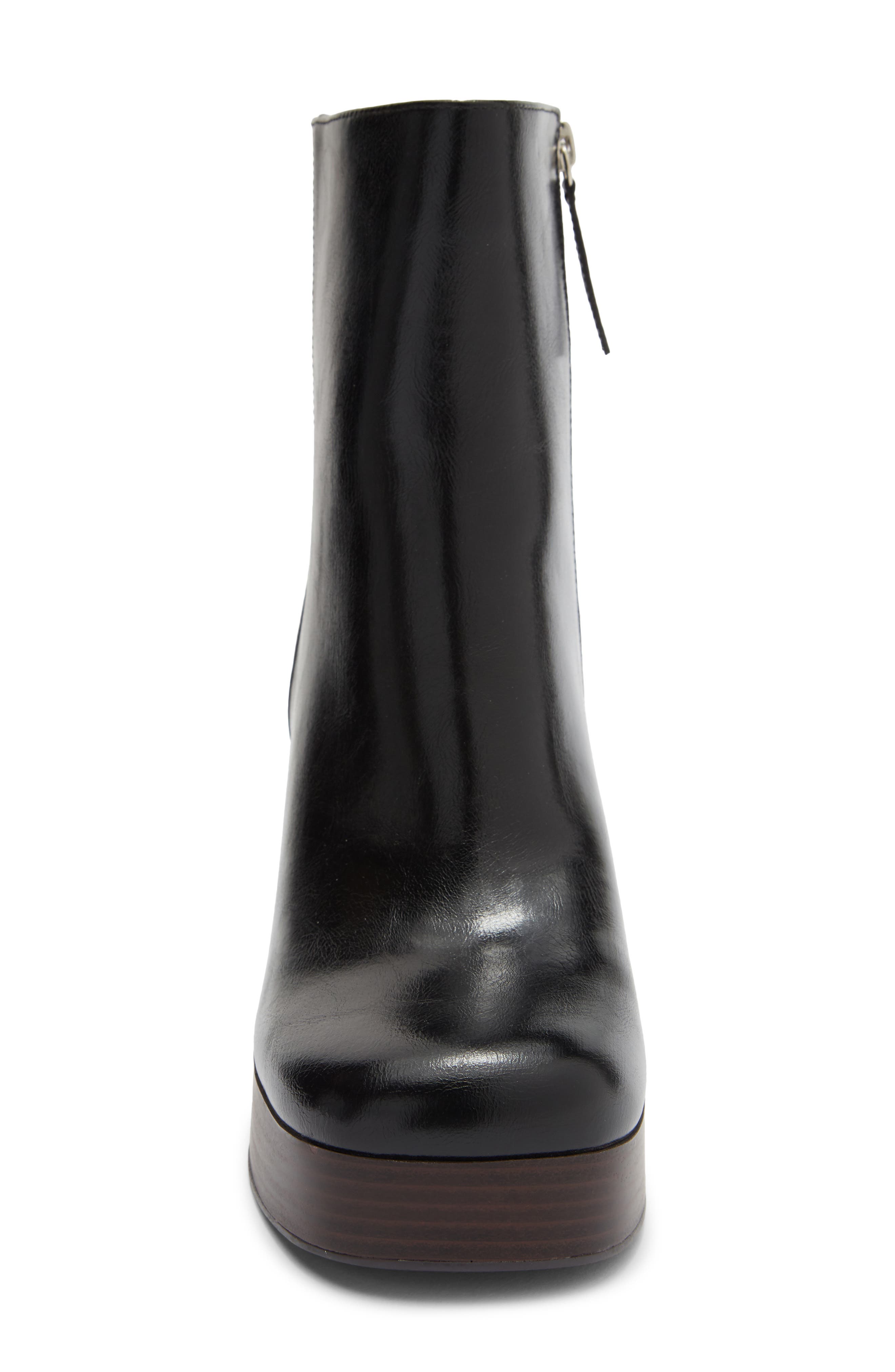 Bentley Faux Leather Platform Short Boot, Alternate, color, BLACK