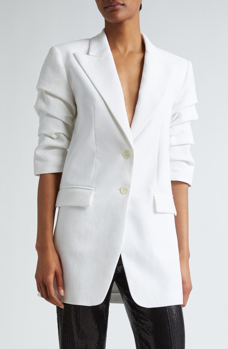 Michael Kors Collection Crush Sleeve Linen Blazer, Main, color, 
