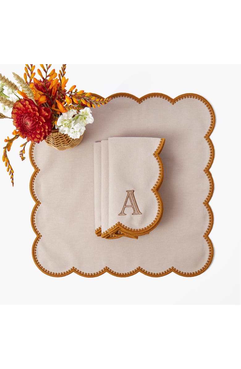 Mrs. Alice Bettina Taupe & Mustard Napkins, Main, color, Neutral