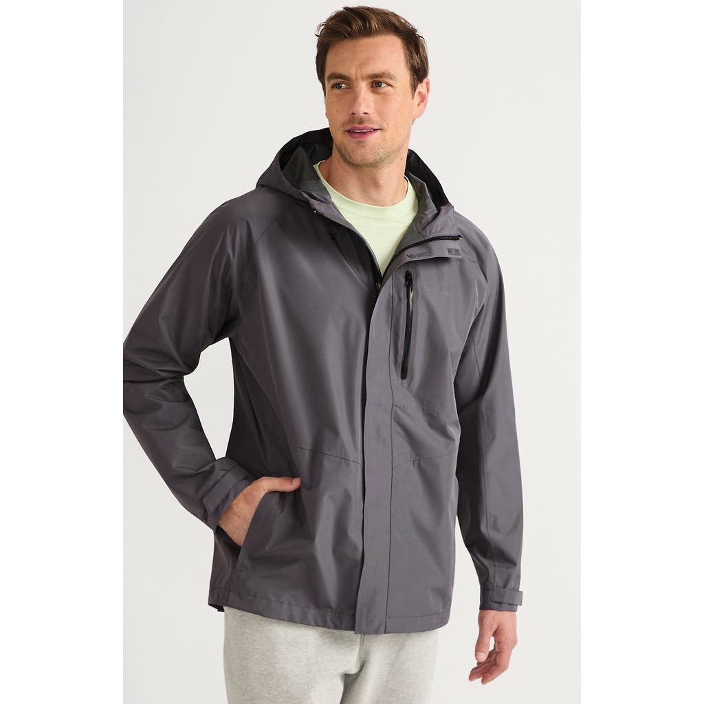 Lands' End Waterproof Rain Jacket In Warm Steel