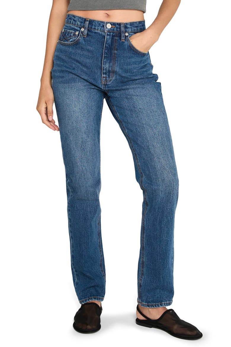 Sloane Temescal High Waist Cigarette Jeans, Main, color, BLUE