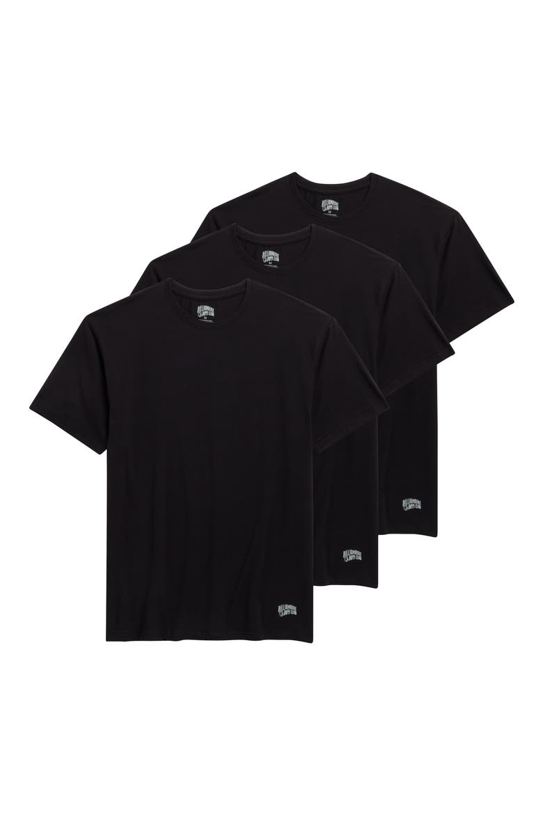 3-Pack Stretch Cotton Knit T-Shirt, Main, color, BLACK