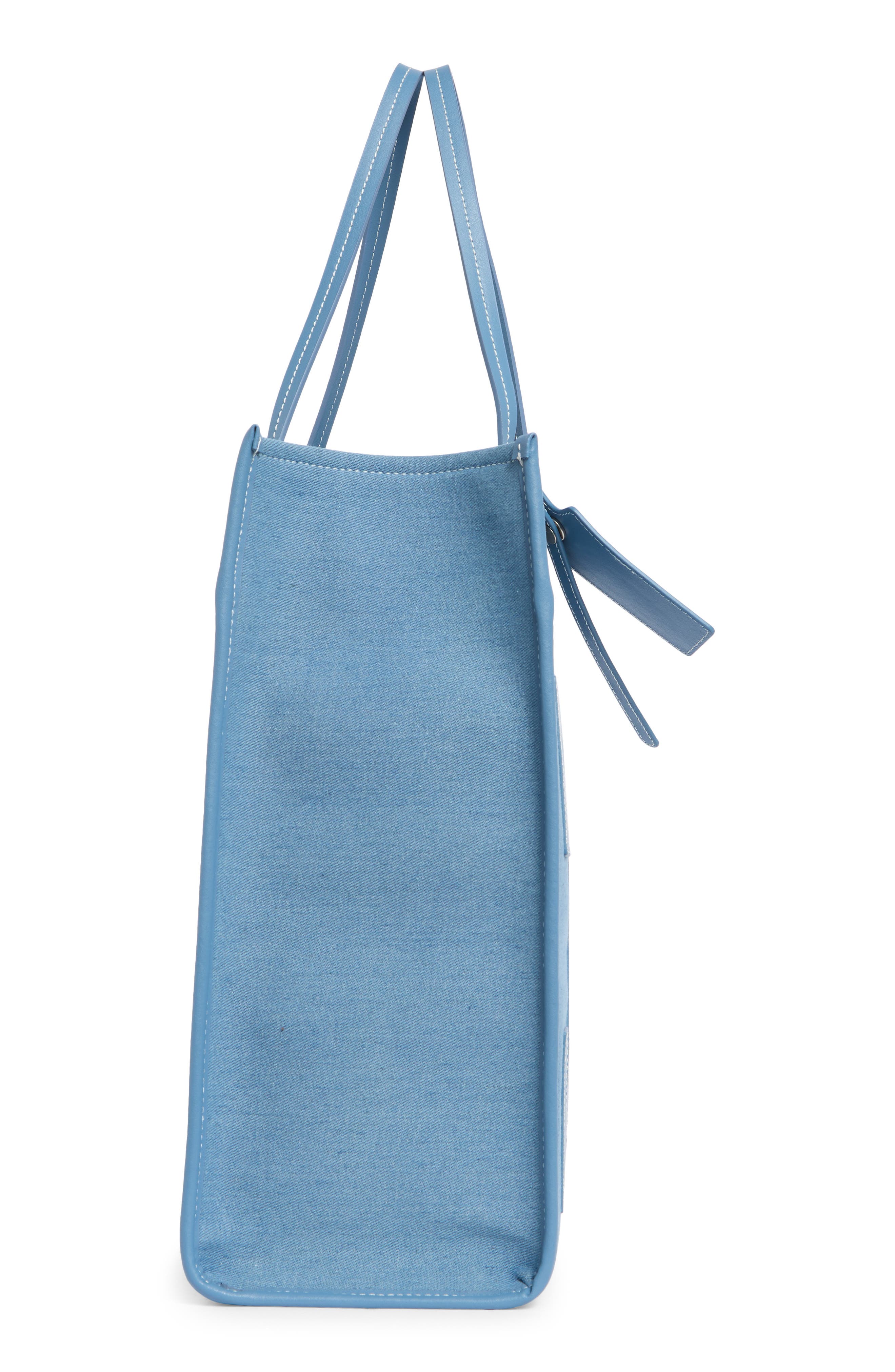 Large Boxy Denim Tote Bag, Alternate, color, LIGHT BLUE